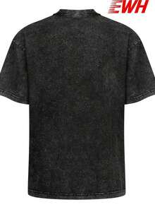 1pcsBand Rock American Retro Washed Short Sleeve T-Shirt Men's And Women's Cotton Crew Neck Pullover Half SleeveDG004180g - 黑色 - 查看 4