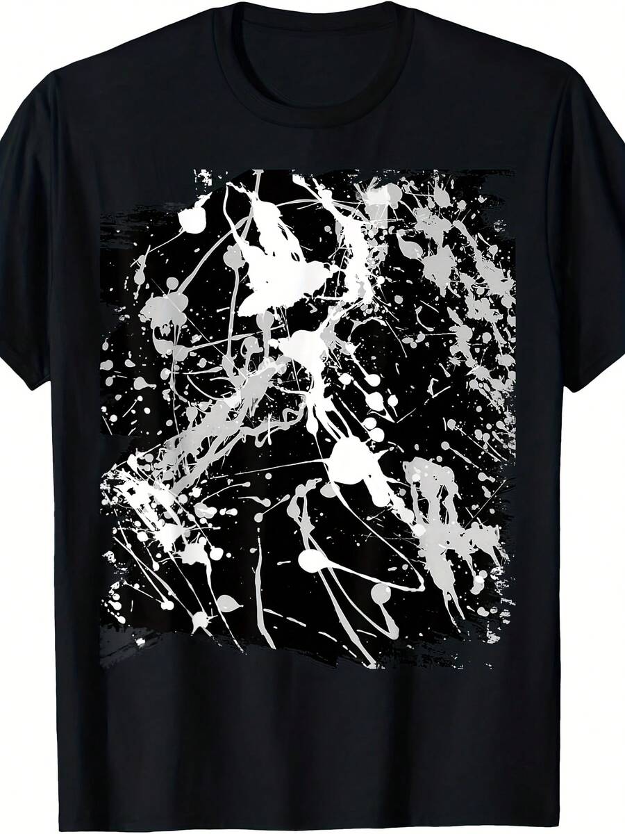 Colour Droplets - WhiteBlackRainbow T-Shirt - 款式16 - 查看 1