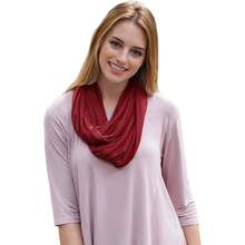 Premium Modal Jersey Knit Women's Scarf Loop Lightweight - 深紅色 - 查看 1