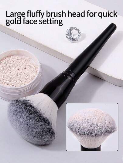 Premium Extra Large Powder Brush, Soft & Fluffy Face Makeup Brush, Multi-Functional Cosmetic Tool, Single Piece Desk Cleaning Brush For Excess Powder