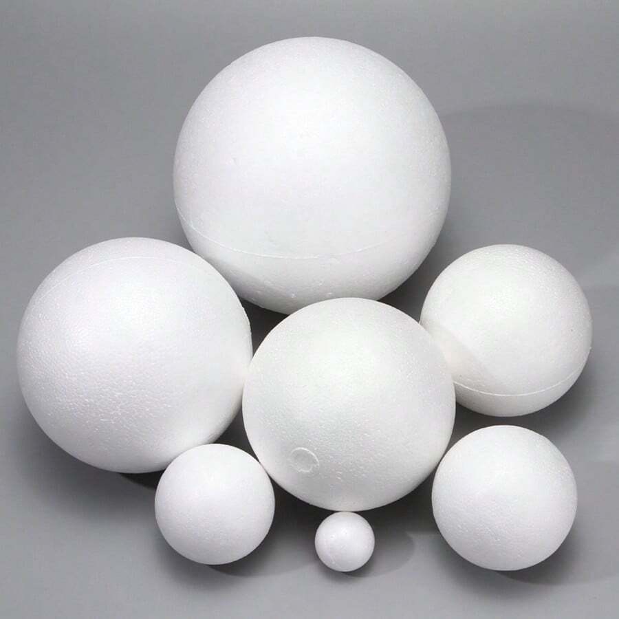 50/30/20/10/4/1pcs Polystyrene Foam Balls, White PS Styrofoam Round Balls, Multi-Size Suitable For Wedding Decor, Birthday Decor, Home Decor, School Decoration, Christmas Party Decor, Paintable DIY Craft Decoration Balls - White - View 1