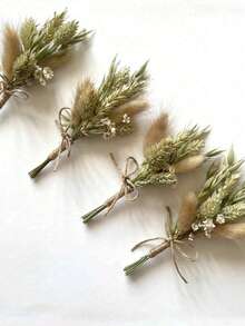 1-12件套波西米亚风迷你干花花束小瓶插花桌面装饰信盒礼物春季情人节母亲节婚礼装饰 - 彩色 - 查看 4