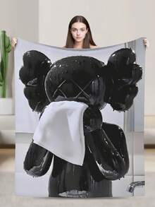 Kawss Kawaii Kaw  Blanket Super Soft Flannel Blanket Lightweight Warm And Comfortable Blanket Adult Gifts For All Seasons No Linting, Machine Washable - Black - View 2