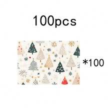 1 pièce/4 pièces/6 pièces/100 pièces Sets de table motif sapins de Noël et flocons de neige, sets de table rectangulaires en polyester lavables en machine, protecteurs de table, sets de table isolants, décorations de table de restaurant, fournitures de fête, décorations de Noël, peuvent être offerts en cadeau