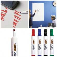 , Marcador de Pizarrn, Borrado Fcil, Olor Suave, Marking, Surtido de Colores Clsicos, 4 piezas+ 1 Borrador - Rojo + 1 Pieza - Ver 1
