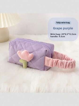 Extra Large Corduroy High Aesthetic Makeup Bag Portable High Capacity Luxury Storage Bag Cute Cosmetic Storage Pouch