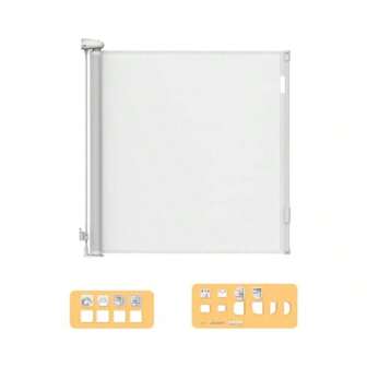 Bopeep Safety Gate Adjustable Retractable Mesh Barrier For And Pets Quiet Operation Flexible Installation Stair And Doorway Guard 150cm X 89cm Grey