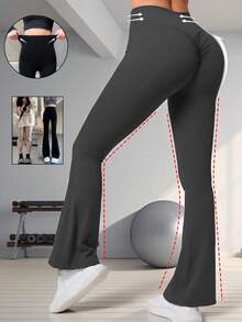 Women's High Waist Flare Leg Pants Legging Seamless Slim Yoga Wide Leg Pants Autumn Winter Clothes Women Pants Elastic Seamless Lift Butt Sports High Waist Pants Gym Wear Women Autumn Outfits ﻿
