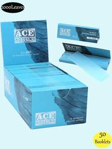 2000Leaves/50Booklets-Rolling Papers 11/4 Cigarette Rolling Papers-Blue Unbleached Rolling Papers- Natural Gum Arabic Rolling Paper-44*78 MM Blue Rolling Paper-Classic Extra-Thin Cigarette Paper Burns Smoothly. - Blue - View 13