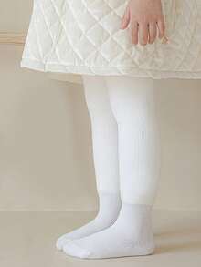 3 PCS Simple Black, White And Gray Color Scheme Children's Thickened Winter Tights For Girls: Warm, Soft, Simple Design, Versatile For Outdoor & Daily Use Girls Tights Baby Toddler Leggings Socks