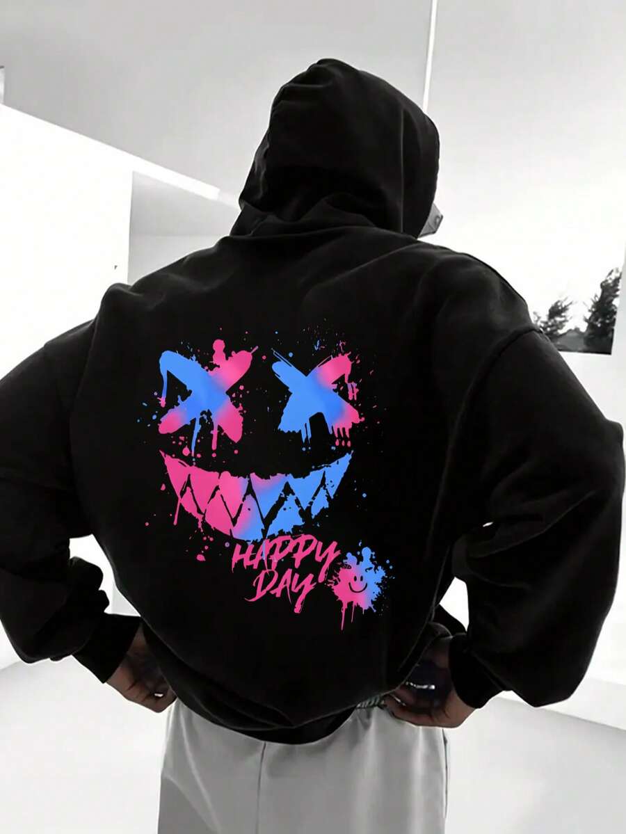 Teen Boy Pixel Lava Duck Print Sweatshirt, Casual Style, Suitable For Spring And Autumn, For Shopping, School, Gathering, Travel And Other Occasions - Black - View 1