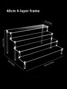 1 pieza Estante de exhibición acrílico de 3 niveles, soporte de exhibición, estantería de almacenamiento para juguetes, coleccionables, figuras de caja ciega. Patrón aleatorio de decoración