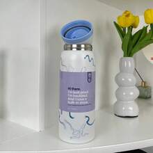 Water Bottle 32oz,Multiple Colors Are Available,With Straw,Heat Preservation Time More Than 24 Hours, Cold And Hot Water Can Be Insulated, Can Make Coffee, Frozen Drinks, Beautiful Appearance, Exquisite Workmanship, Suitable For Camping, Work, Indoor Use. - Nơ xanh - 32oz - Xem 2