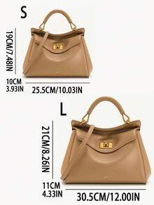 扣环设计时尚单肩包、斜挎包、手提包，适合派对使用 - 卡其色 - 查看 2