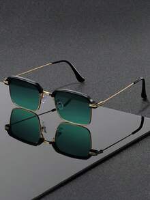 2025秋季新款男士防紫外线时尚百搭潮流眼镜男商务户外自驾钓鱼金属框眼镜 - A - 查看 2