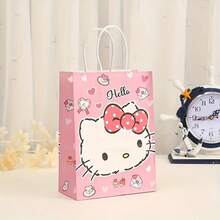 12pcs Sanrio Gift Bags, Cute Printed Paper Party Favor Bags, Hello Kitty & Friends Design, Suitable For Birthday Decor And Storage, Fit For Holiday Party Gifts, Birthday Gifts And Festival Gifts Party Surprise Cartoon Gifts, Birthday Gift Surprise Party