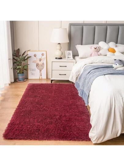 Moderne Indoor Shaggy Vloerkleed Bedroom Living Room Dorm Home ative Polyester Fiber, Sponge Filling Lightweight Bordeaux Plush Area Rugs Super Zachte Comfy Accent Festive Vloer Tapijt view 6