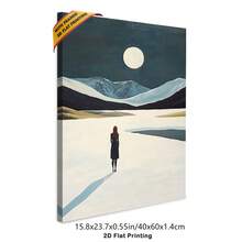 1pc Vintage Style Canvas Wall Art Decoration Large Abstract Landscape Painting Vintage Abstract Canvas Painting Art Print Wall Art Decoration For Living Room Wall Decoration Bedroom Bathroom Hallway Dining Room.Stretched And Framed Ready To Hang. - White - View 7