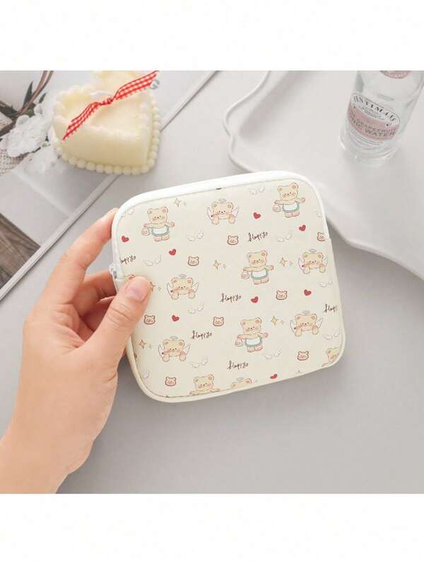 Borsa portatile per assorbenti igienici della zia, borsa per conservare gli assorbenti, borsa mestruale carina, borsa per articoli da toeletta di grande capacità per studenti