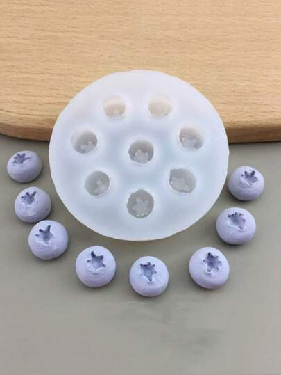 1pc 8-Cavity Blueberry Scented Candle Silicone Mold DIY Blueberry Scented Plaster Fragrance Stone Home Decor Silicone Mold