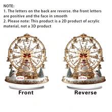 1/3 pezzi Decorazioni da scrivania natalizie, ruota panoramica, carosello, albero di Natale, decorazioni per casa e ufficio, regali di Natale, in acrilico 2D