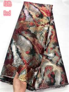 5 yardas de tela de encaje de brocado de organza de alta calidad con patrón de mármol francés de alta gama para fiestas y bodas, en colores verde/morado, estilo africano jacquard de Nigeria