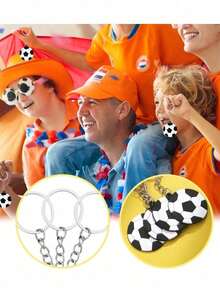 1pc Football Shaped Keychain Decoration Set, Suitable For Valentine's Day, Wedding, Birthday, Wedding Supplies - Multicolor - View 6
