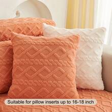 Reversible Soft Flannel Jacquard Elastic Throw Pillow Cover, Suitable For Living Room And Bedroom, Autumn/Winter - Multicolor - View 12