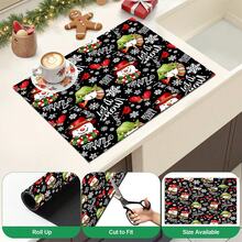 1 Stück Weihnachtsthema Untersetzer, Weihnachtsmuster saugfähige Abtropfmatte, Küchendekoration Kaffeemaschinen Matte, handgemachte Kaffeekanne Abtropfmatte, Küchenboden Matte, Esstisch Matte, Küchen Arbeitsplatten Geschirrtrockenmatte, Frühstücksmatte, hitzebeständige rutschfeste Trockenmatte, Diatomeenerde Trockenmatte, verbirgt Flecken, super saugfähige Küchenmatte, leicht zu reinigende Geschirrablage Matte, geeignet für Küche, Esstisch, Café, Bar, Feiertage, Partys, Heimdekoration, Weihnachtsgeschenke - Verschiedenfarbig - Übersicht 5