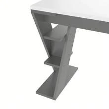Home Office Desks - White+Gray - View 7