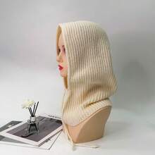 1件拉法帽，时尚保暖针织围巾脖套，男女通用，秋冬季保暖头套 - 彩色 - 查看 9