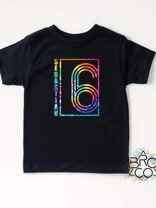 6th Birthday Shirt  Tie Dye Birthday Shirt  Custom Birthday Shirt  Boys 6th Birthday  6th Birthday Party  Personalized Shirt - 款式7 - 查看 1