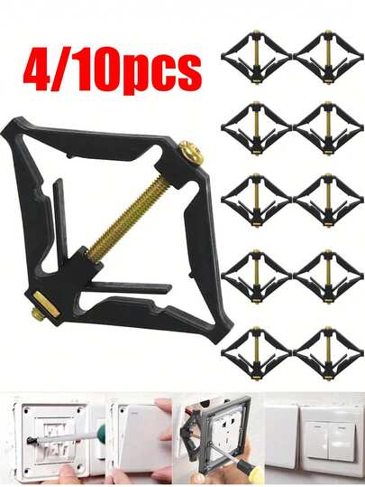 10 piezas Reparador de casete tipo 86 Caja oscura Tornillo de reparación Enchufe Interruptor Cajas de enchufes viejas Reemplazo Caja de reparación fija Soporte de pared Herramientas de reparación