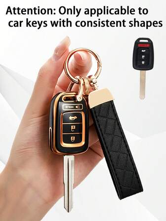 [Suitable For Straight Car Keys] Fashion Minimalist Business Car Key Shell Keychain Set With Screwdriver, Anti-Scratch And Anti-Drop, 0.1mm Ultra-Thin Quiet, 4-Button Folding, Precise Fit Car Models, Anti-Drop And Wear-Resistant Portable, 360° Signal Protection, Anti-Fingerprint Coating [Please Check Product Page For Compatible Models]