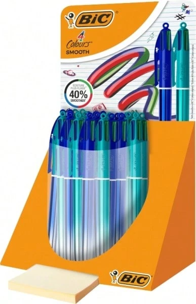 Bic 4 Colors Smooth Gradient Retractable Ballpoint Pen Display - 1.0mm Medium Point - 40% Smoother Writing - 4 Colors - Orange - View 1