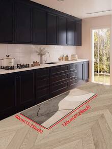 1pc Soft Rubber Kitchen Mat, 3.5mm Thick Kitchen Rug, Patchwork Stylish Design Kitchen Absorbent Mat Large Carpet, Can Be Cut To Fit Kitchen Size, Surface Fabric Material, Middle Sponge Layer, Bottom Rubber Layer, Suitable For Kitchen Rug, Kitchen Decor, Wedding Decor, Home Decor, Bathroom Mat, Entryway Mat, Laundry Room Mat, Hallway Carpet, Living Room Mat, Etc. - Multicolor - View 14