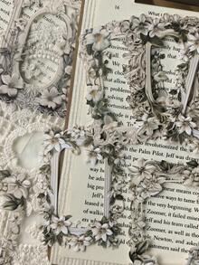 10pcs/Pack Hollow Embossed Vintage Floral Border DIY Scrapbooking Decorative Materials