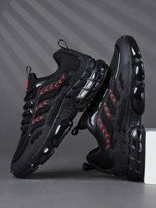 Men's Shoes Stylish Men Sports Shoes Lace-Up Shoes Men's Sneakers Personalized Black Street Casual Shoes - Black - View 1