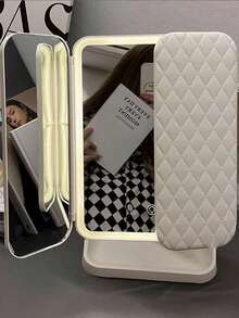 LED Tri-Fold Makeup Mirror With 3X/2X Magnification - Touch, 70 LEDs, Adjustable Brightness, USB/Battery Powered, Bottom Tray Storage, Foldable Triple-Fold Design, Suitable For Travel And Family Use - Ideal Ladies' Gift For Christmas, Valentine's Day, Mother's Day Thanksgiving,Graduation Season Gift - Multicolor - View 18