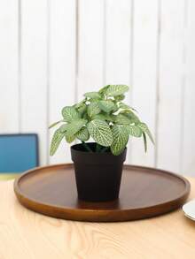 1pc Realistic Textured Green Plant Pot, Suitable For All Seasons For Home Living Room, Dining Room, Fireplace In The Living Room, Aesthetic Room, Office, Desktop Decoration. Also Suitable For Festival Parties And Outdoor Decorations. Durable And Reusable Decorative Item. - Green - View 1