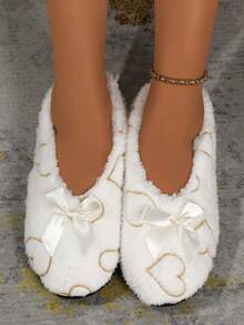 RALSWNAY Fall/Winter Women's Soft Bottom Loafers,Fur Slippers - White - View 7