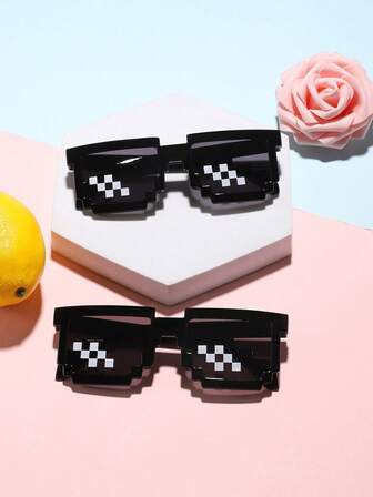 2 buc pahare negre dreptunghiulare casual cu model mozaic de petrecere pentru adolescenți cu vârsta cuprinsă între 14 și 16 ani, potrivite pentru petreceri și cadouri de festival.