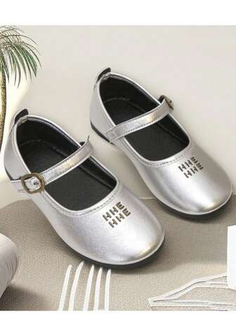 Kids Dress Shoes Gold Mary Jane Flats Girls Princess Shoes Bow Toddler Wedding Party Dance Performance Shoes