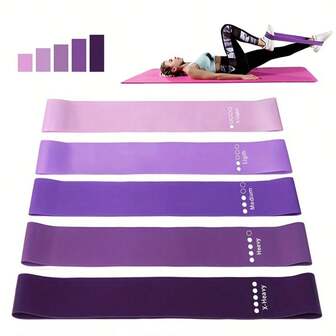 5pcs Portable Gradient Resistance Bands, Yoga Fitness Pilates Multipurpose Strength Training Bands, Stackable Colorful Workout Bands, Durable Training Equipment Designed For Women