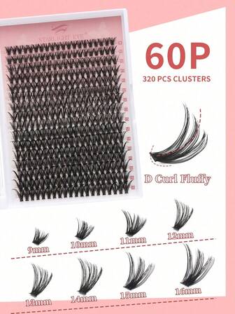 320 簇 D 卷 60D 金色奢华 3D 哈伦睫毛 | 320 簇丝绸 D 卷卷睫毛，防水貂皮效果 | 9-16 毫米新娘长度，清真认证 | 开斋节/婚礼/晚会睫毛，采用阿拉伯眼影设计，耐热，适合沙漠气候