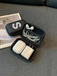 5/3/1 piezas Caja de almacenamiento de cuero PU con letra A-Z, Portador de tarjetas de juego, Organizador de caja de tarjetas de identificación/tarjetas/tarjetas de presentación, Adecuado para viajes, accesorios digitales, estuche para auriculares - Multicolor - Ver 3