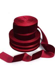 6-40mm Dark Red Color Single Sided Velvet Ribbon Festival Ribbons Jewelry Display Packaging Flower Gift Packaging Bow DIY Party Ribbons Decoration Christmas Decorations Home Christmas Gifts Christmas Decor