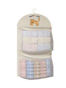 1 pieza Bolsa de almacenamiento colgante de malla de una sola capa para pañales de bebé, calcetines y toallas, con diseño de gancho incorporado, soluciones de almacenamiento para la guardería - Multicolor - Ver 9