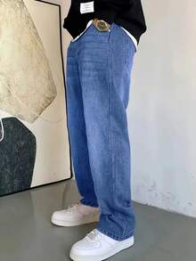 Men's Blue Casual Jeans, Fashion Everyday Wear