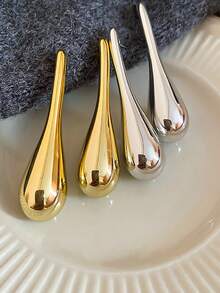 1/2 Pair Fashionable Lightweight CCB Earrings, Extra Long Smooth Water Drop Dangle Earrings, Suitable For Daily Wear And Women's Jewelry Gift